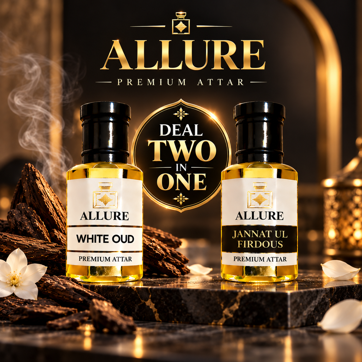 Two Attar Deal White Oud and Jannat ul Firdous