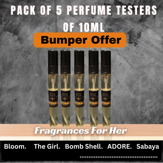 Pack of 5 perfume for her testers of 10ml