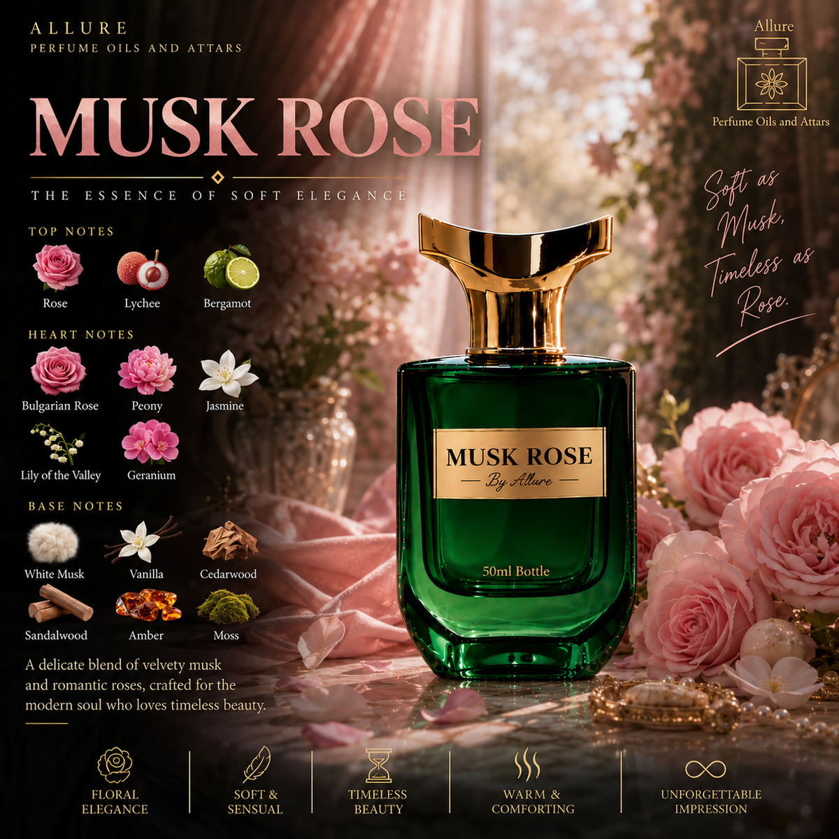 Musk e Rose Premium Perfume