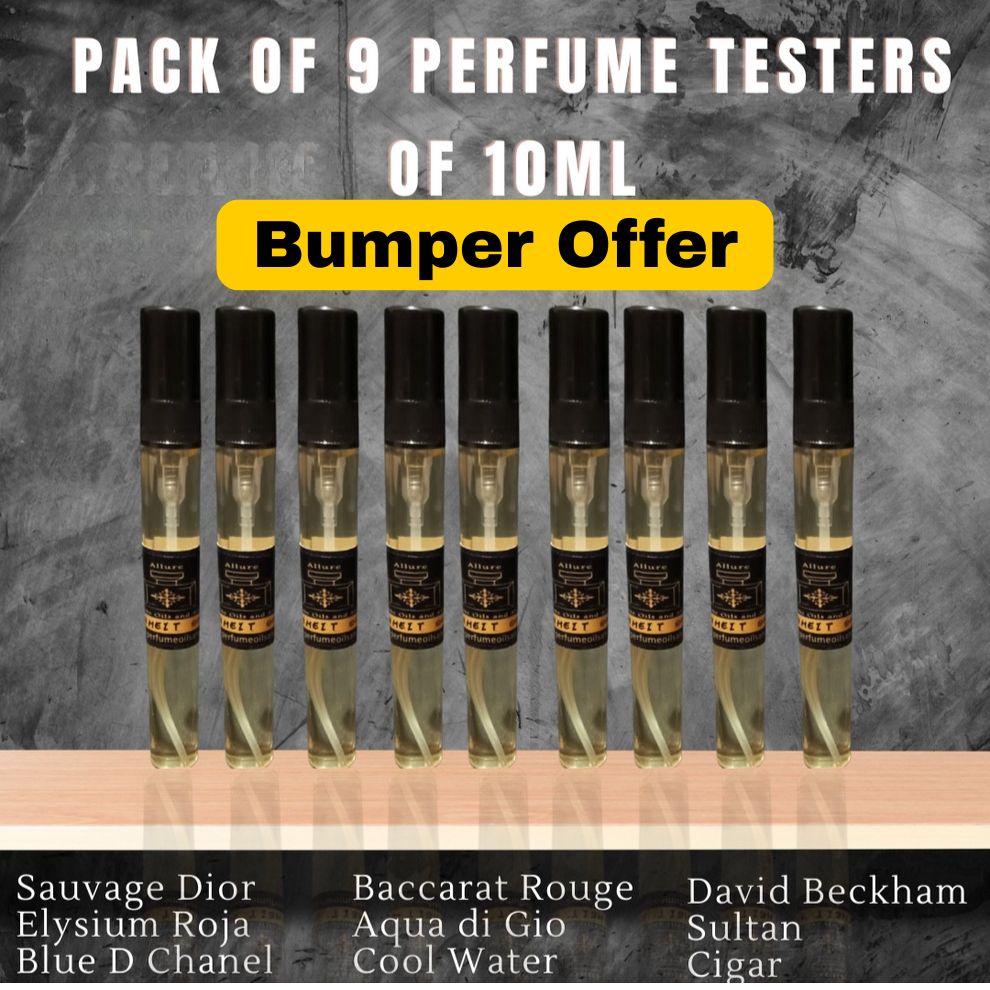 Pack of 10 perfume testers of 10ml