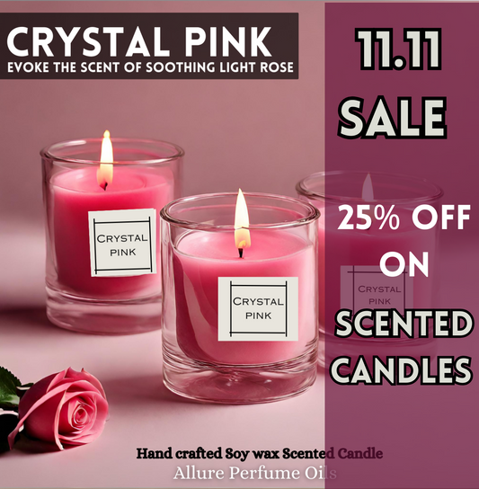 Crystal Pink Soy Wax Scented Candle
