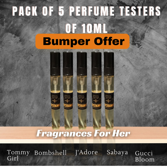Pack of 5 perfume for her testers of 10ml
