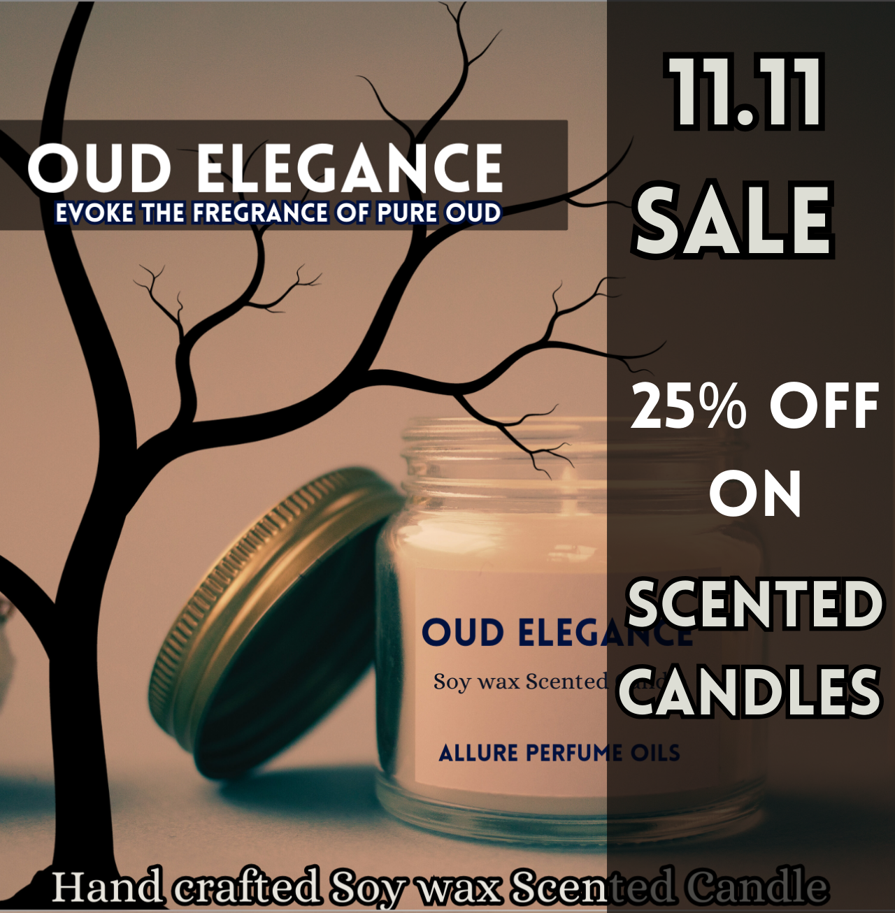 Oud Elegance Soy Wax Scented Candle