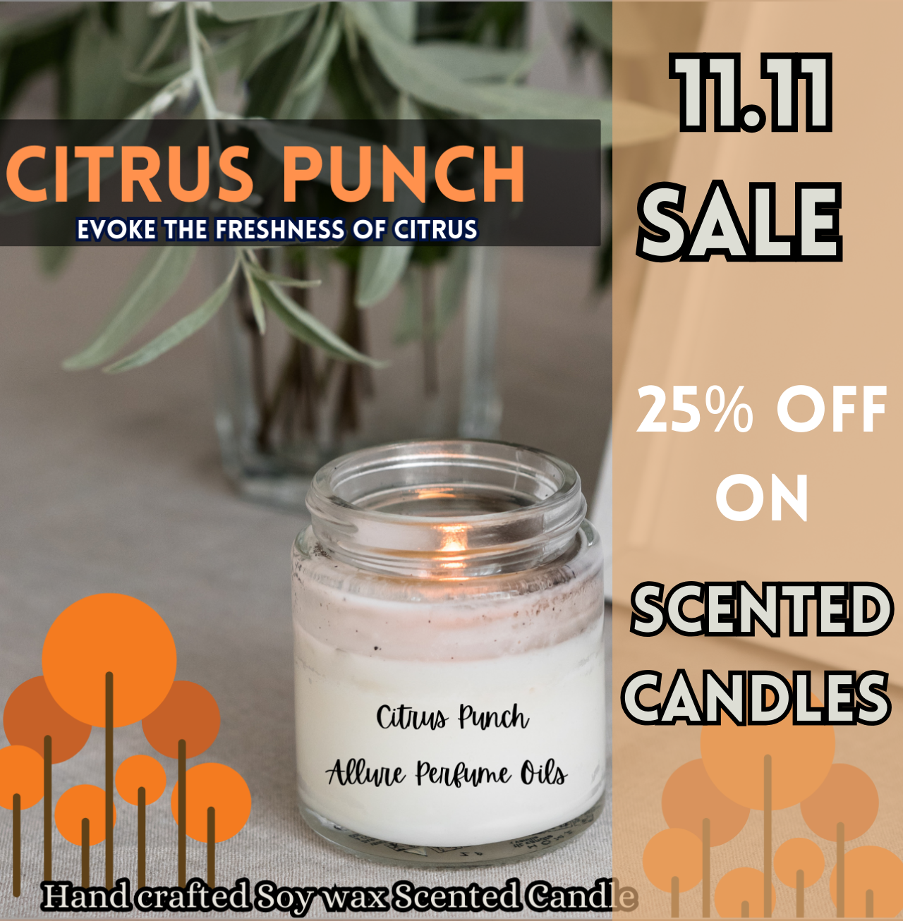Citrus Punch Soy Wax Scented Candle
